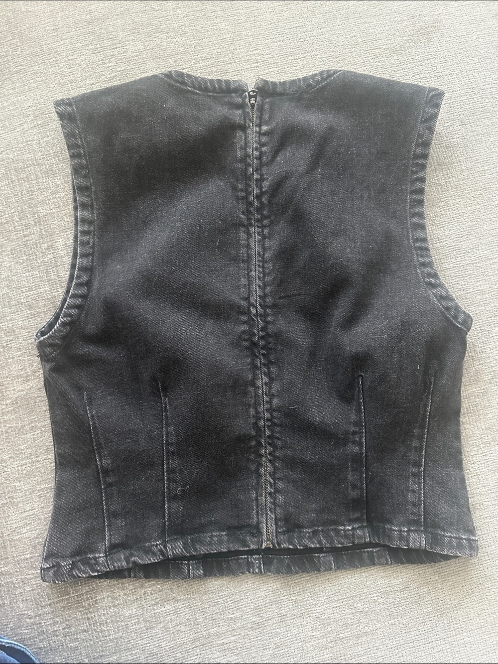 Abercrombie Black Denim Shell Top - Picture 3 of 3